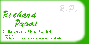 richard pavai business card