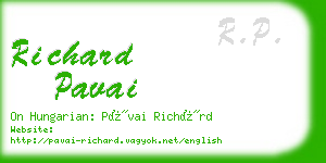 richard pavai business card